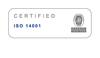 logo of Certified ISO 14001, certified by Bureau Veritas.